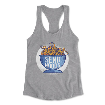 Send Noods Womens Racerback Tank in Heather Grey color